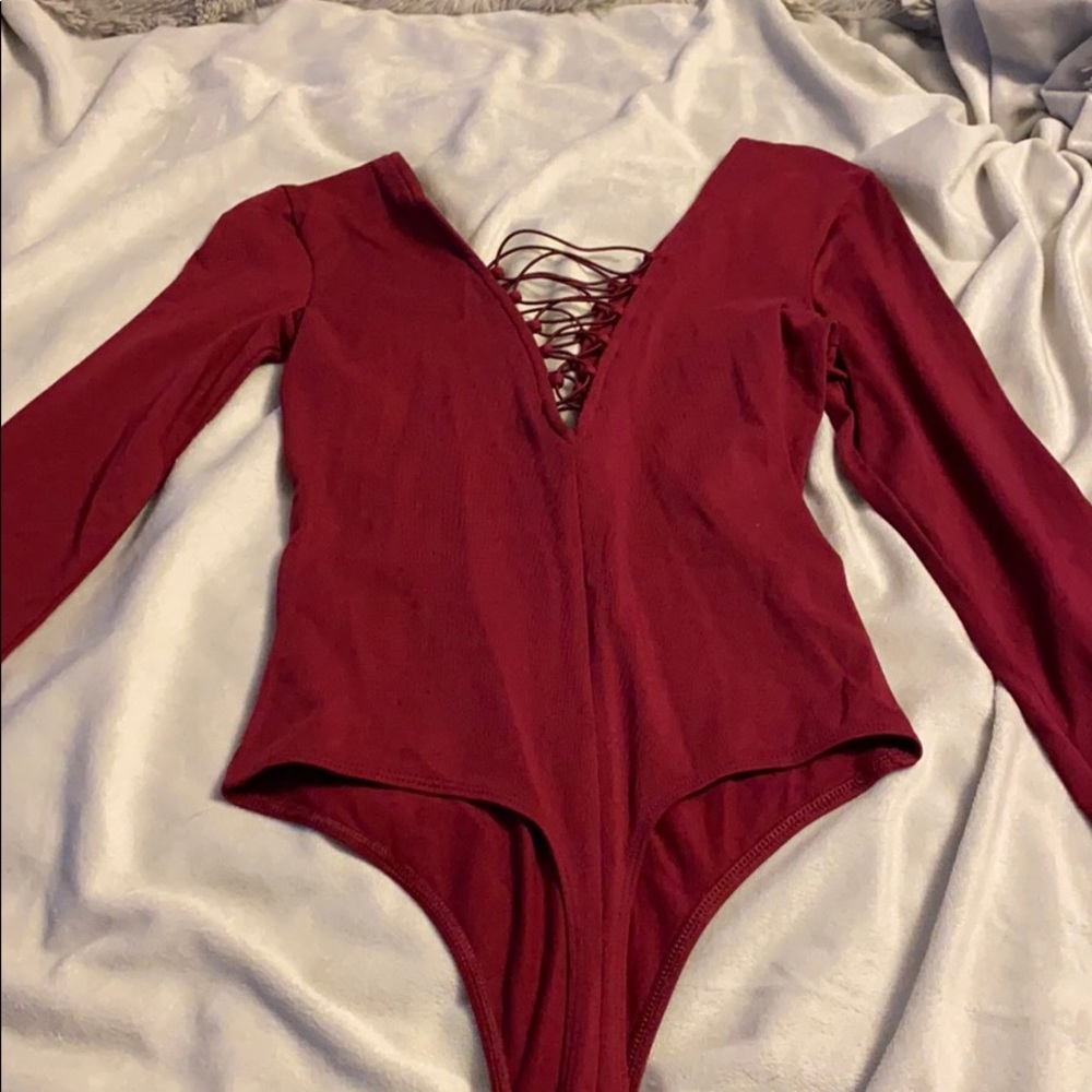 Lace front and back bodysuit